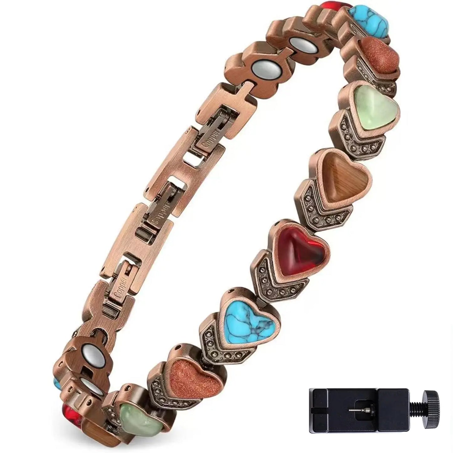 π₯πCopper Bracelet for Women, Pure Copper Magnetic Bracelets, Natural Unique Gemstone