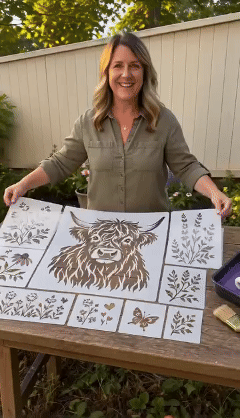 🔥 LAST DAY 49% OFF – 🌿Reusable Animal Garden Wall Stencil Kit | Bring Plain Walls, Fences & Porches to Life with Charming Animal & Floral Murals 🐾🌸✨