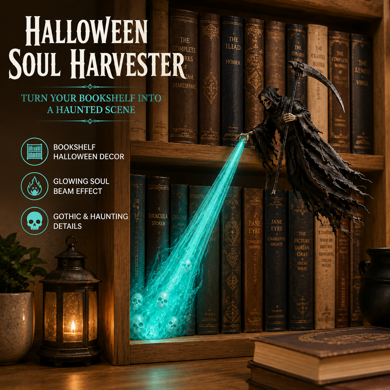 π The Soul Collector β Haunted Reaper Shelf Light
