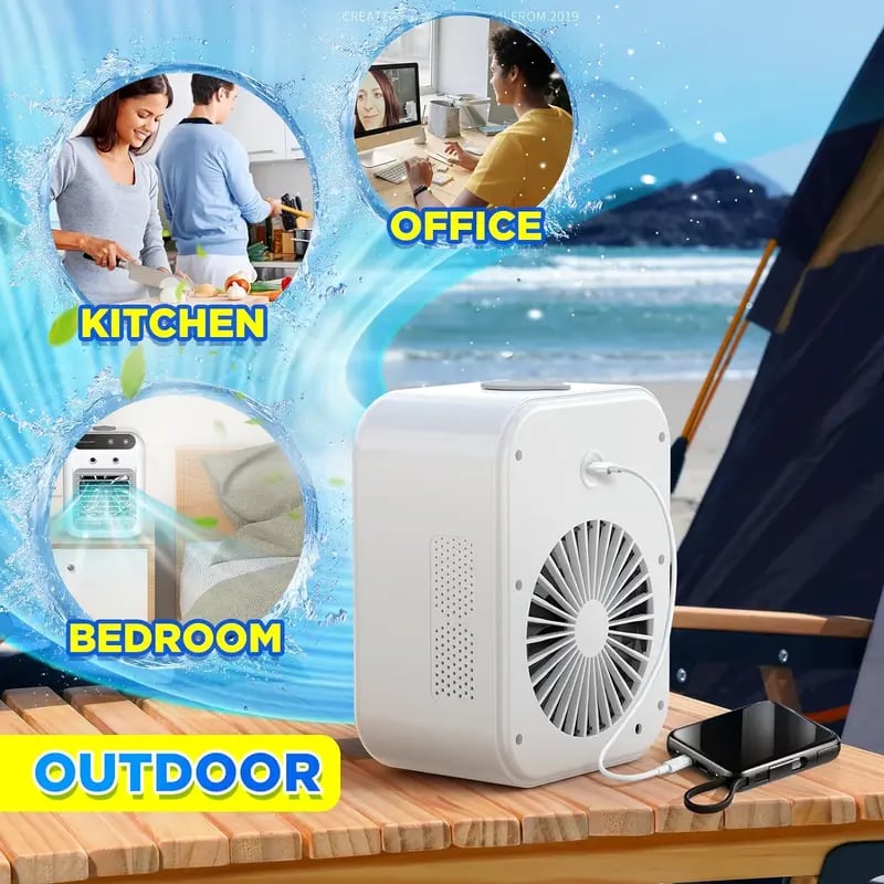 🔥Portable Air Conditioners, 3-In-1 Cooling Fan with 2-Speed Mist Fan,