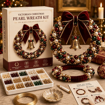 DIY Christmas Pearl Beaded Wreath Kit