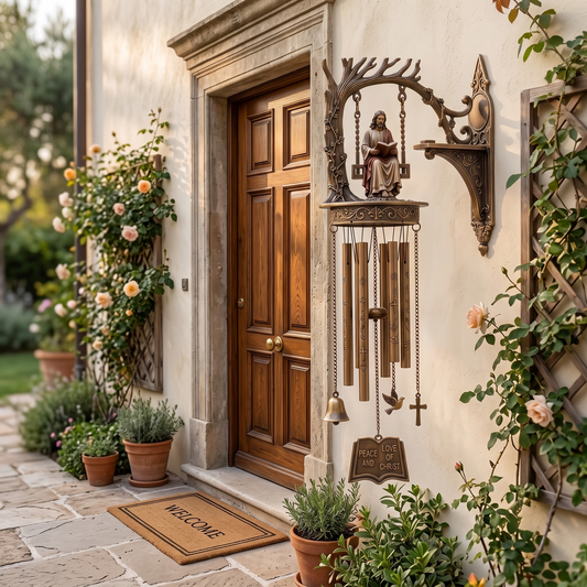"Divine Harmony" Faith-Inspired Wind Chime & Wall Sconce