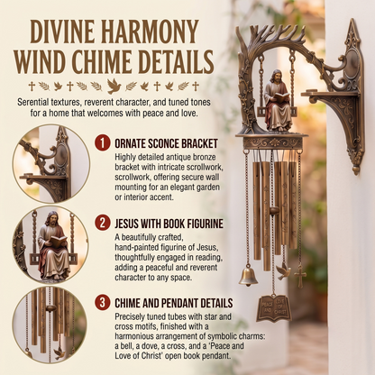 "Divine Harmony" Faith-Inspired Wind Chime & Wall Sconce