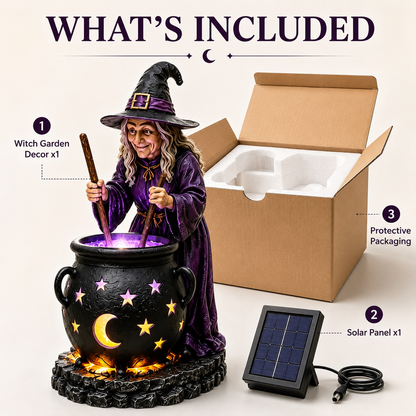 🪄Halloween Witch Glowing Cauldron Solar Light
