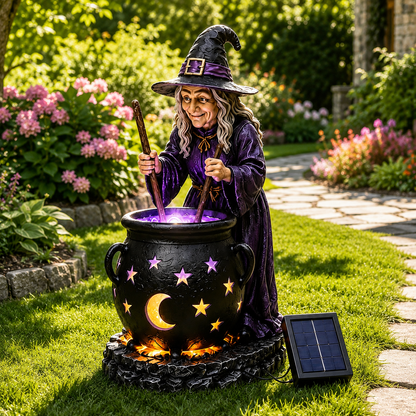 🪄Halloween Witch Glowing Cauldron Solar Light