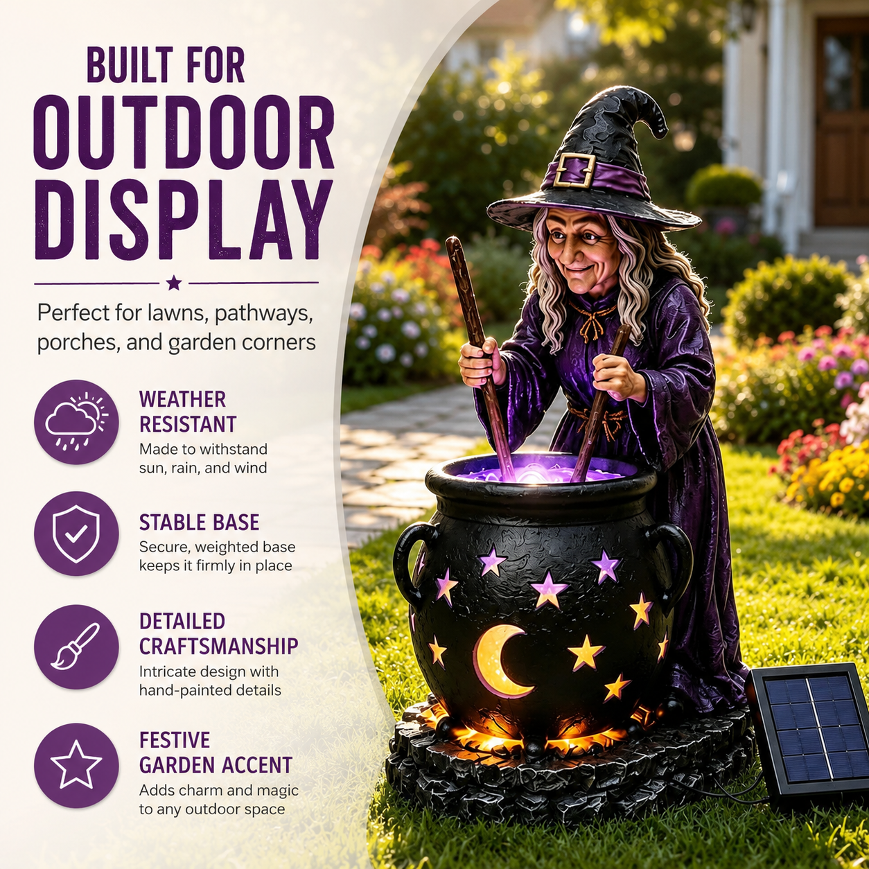 🪄Halloween Witch Glowing Cauldron Solar Light