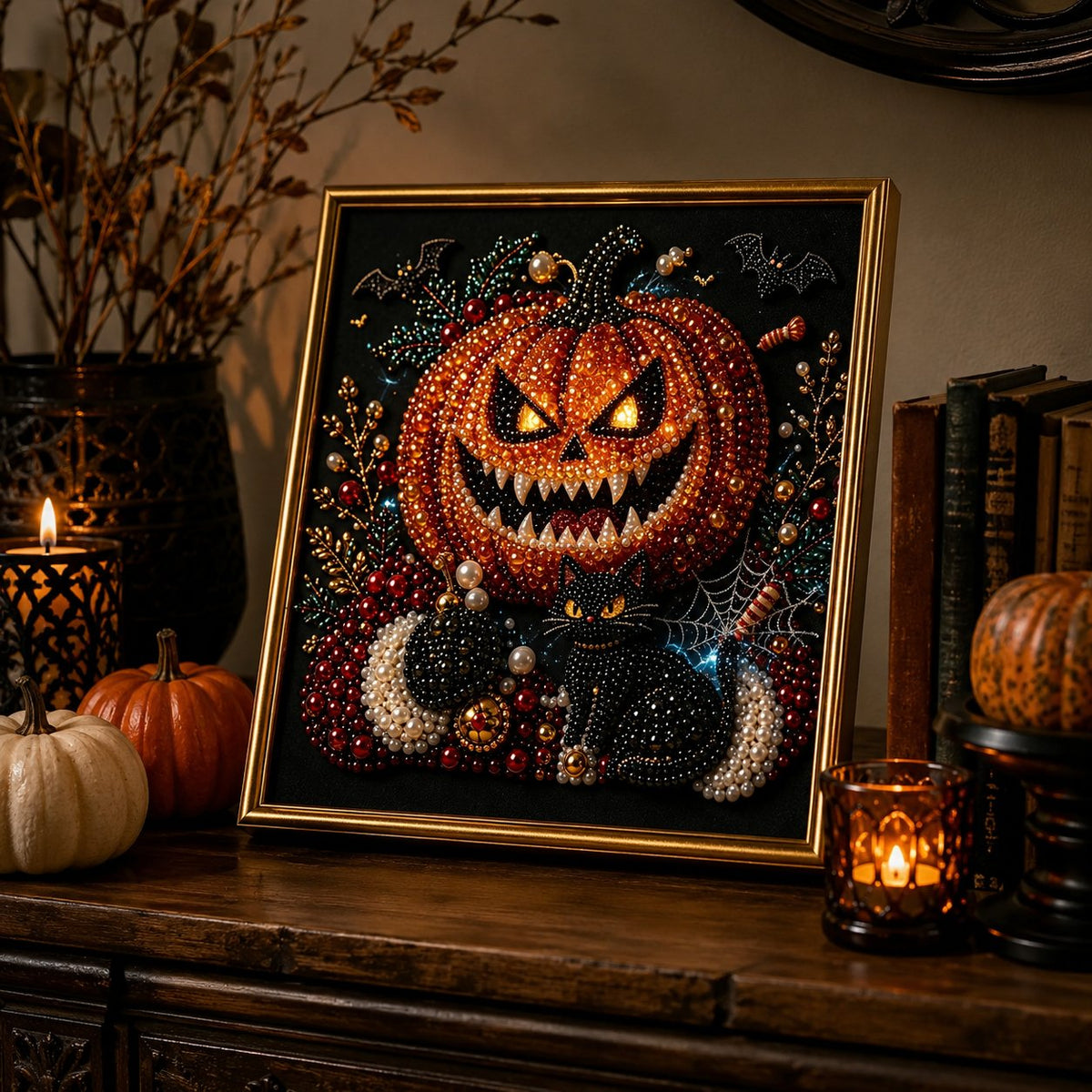 🔥 LAST DAY 49% OFF – 🖤 Premium 3D Pearl Dark Gothic Diamond Painting Art Kit
