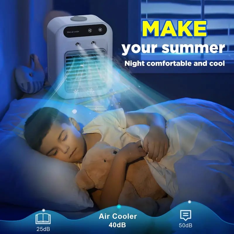 🔥Portable Air Conditioners, 3-In-1 Cooling Fan with 2-Speed Mist Fan,