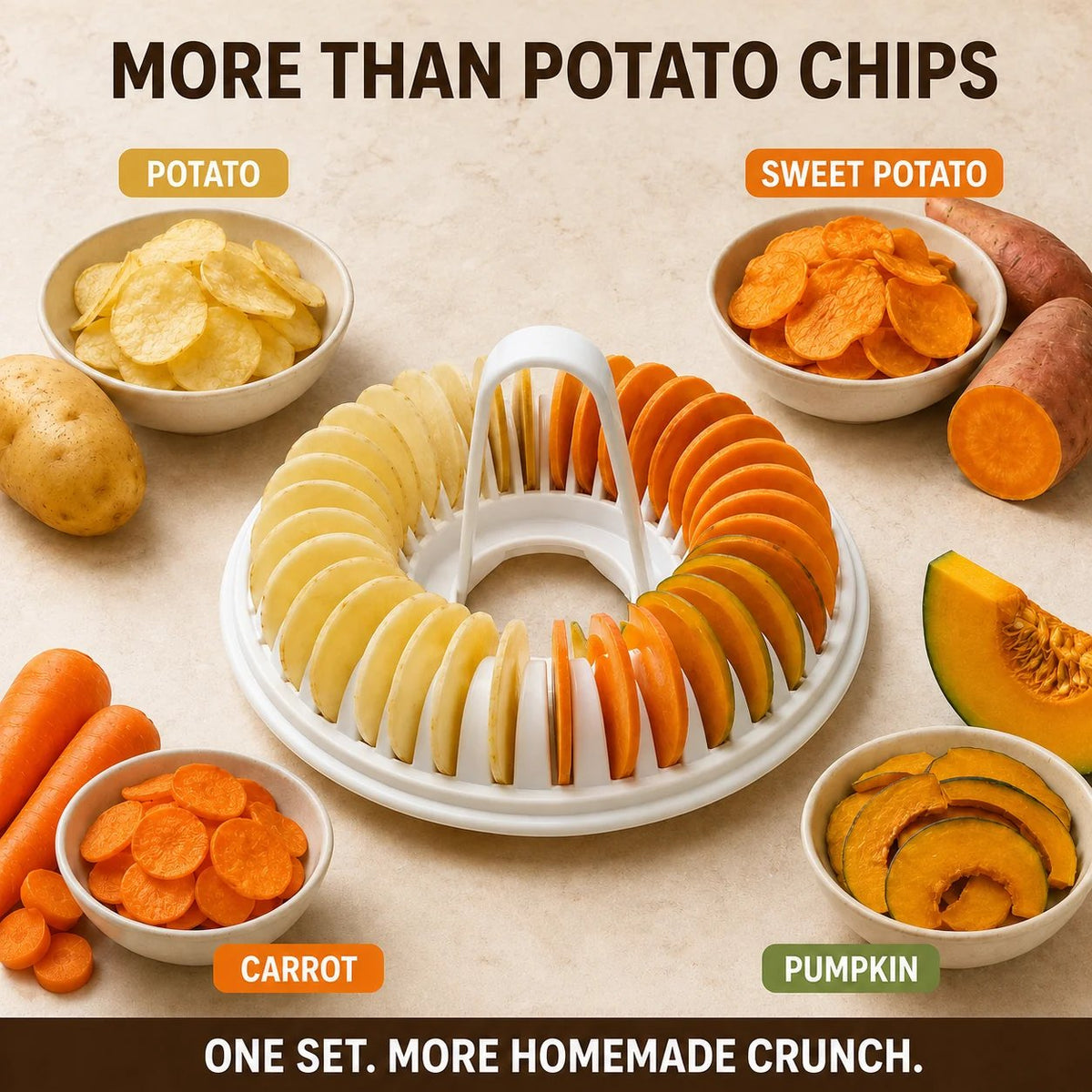 🔥2026 HOT SALE🥳💞50K+ SOLD!😍🥔DIY Microwave Potato Chip Maker with Slicer Bowl Set - DIY Microwave Potato Chip Maker with Slicer Bowl Set