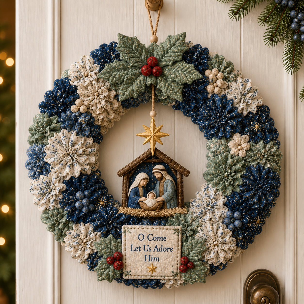 🔥49% Off Last Day -🎄 3D Fabric Poke Wreath DIY Kit