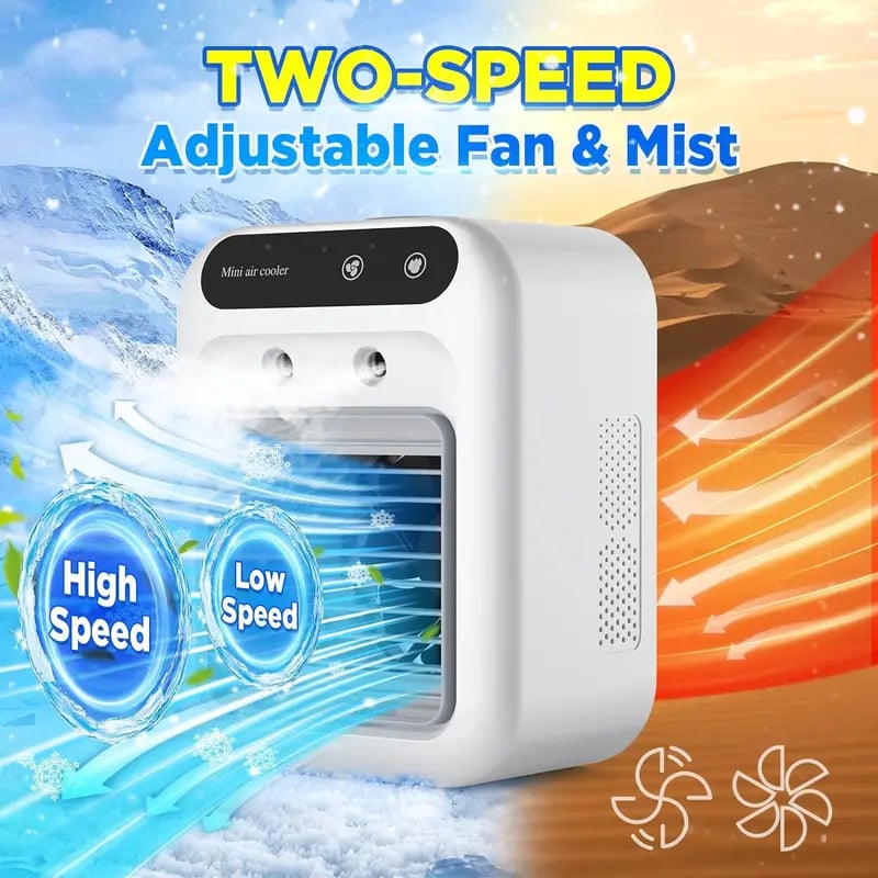 🔥Portable Air Conditioners, 3-In-1 Cooling Fan with 2-Speed Mist Fan,