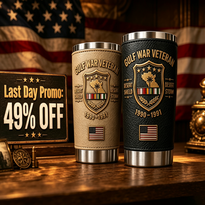 🔥 Last Day Promo: 49% OFF-🇺🇸 Gulf War Veteran Desert Shield & Desert Storm Tribute Tumbler