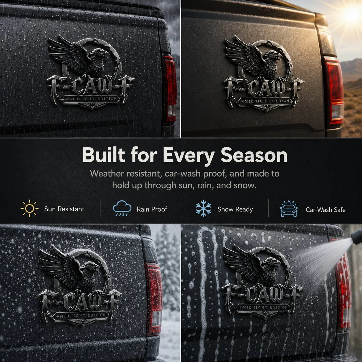 🦅 F-CAW-FTM Midnight Edition Metal Emblem - Premium Raven Badge For Drivers With Attitude