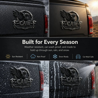 🦅 F-CAW-FTM Midnight Edition Metal Emblem - Premium Raven Badge For Drivers With Attitude