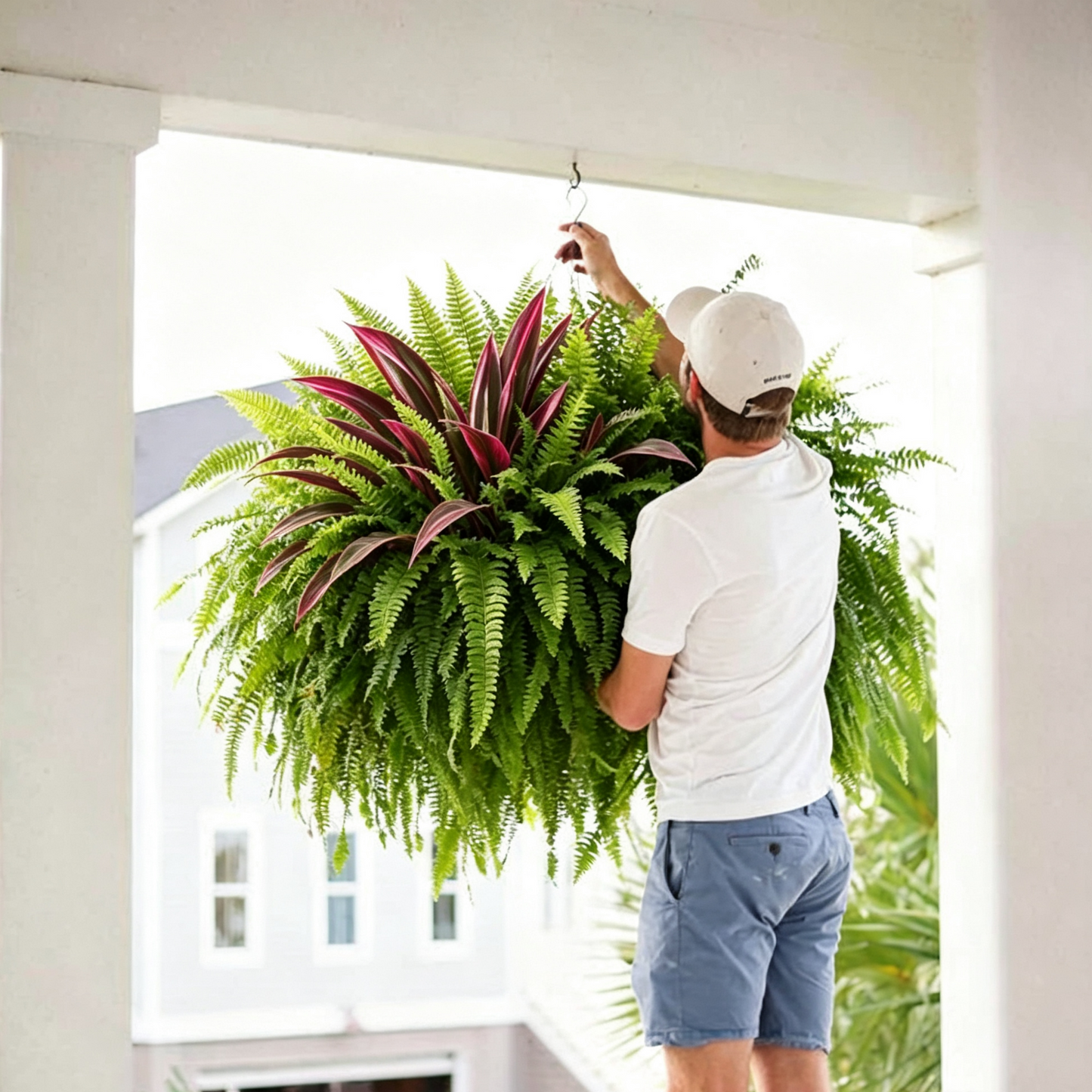 💥Summer Special🔥 48" Large UV-Resistant Artificial Fern & Red Dracaena Decorative Plants – Full, Lush & Fade-Resistant!