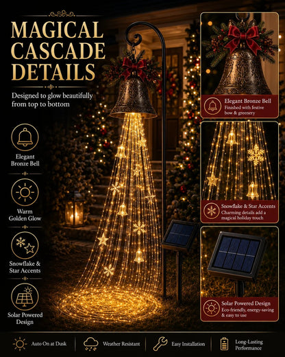 🔥Buy 2 Get 49% OFF🔥🎄 Christmas Bell Cascade Solar Yard Light✨
