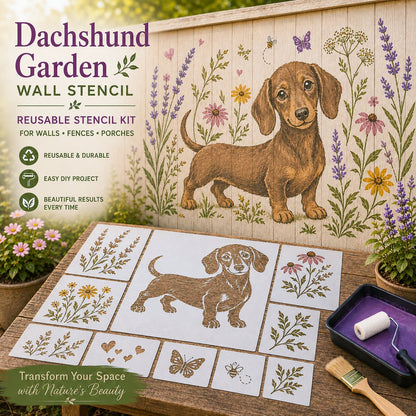 🔥 LAST DAY 49% OFF – 🌿Reusable Animal Garden Wall Stencil Kit | Bring Plain Walls, Fences & Porches to Life with Charming Animal & Floral Murals 🐾🌸✨