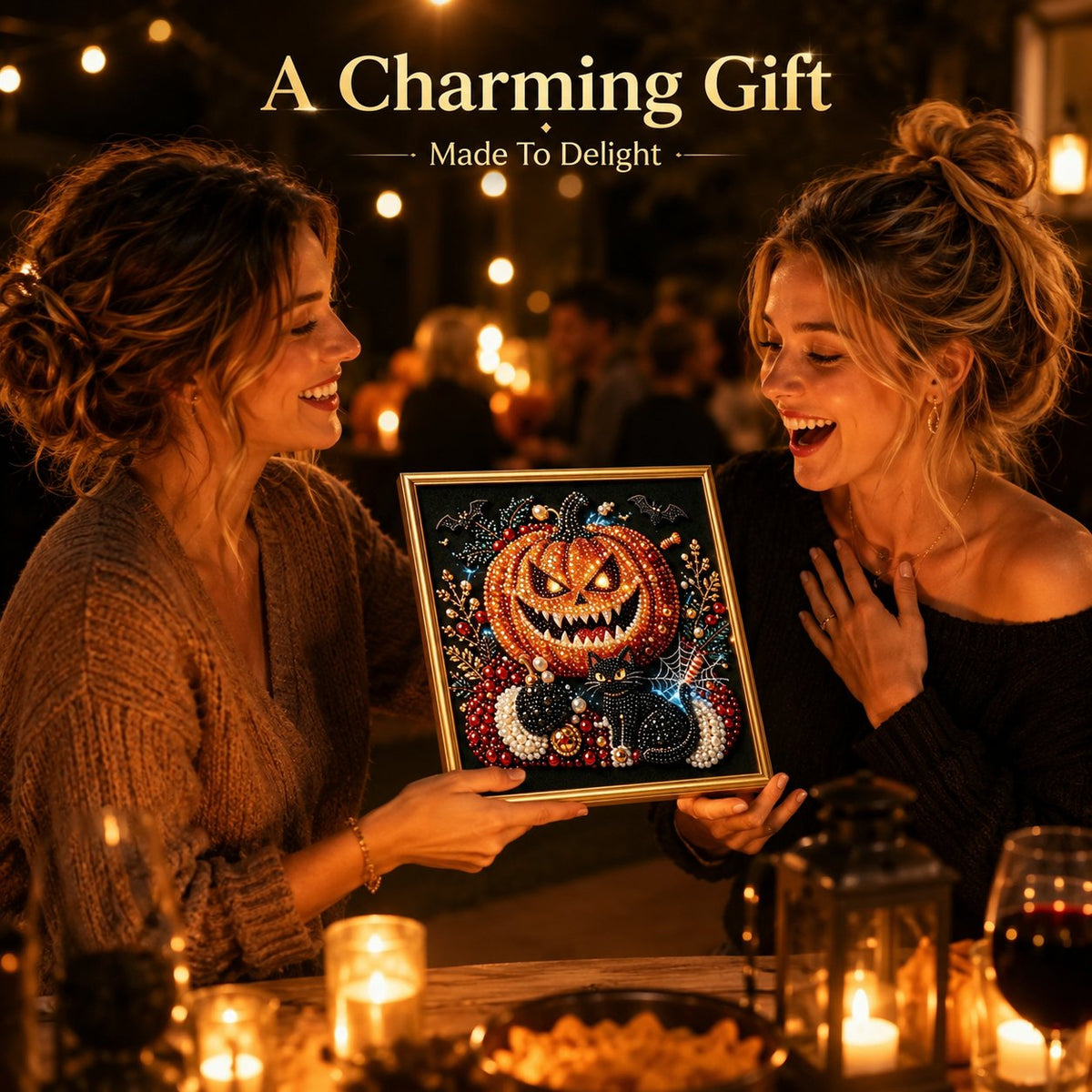🔥 LAST DAY 49% OFF – 🖤 Premium 3D Pearl Dark Gothic Diamond Painting Art Kit