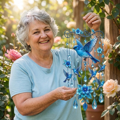 "Bluebird of Happiness" Artisan Suncatcher & Wind Chime