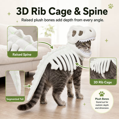 Glow in the Dark Dinosaur Skeleton Cat Costume