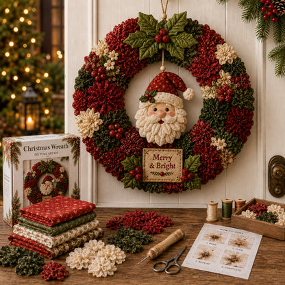 🔥49% Off Last Day -🎄 3D Fabric Poke Wreath DIY Kit