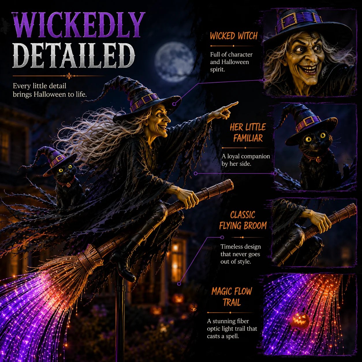 🎃Last Day 50% OFF - Witch’s Magic Trail™ ✨ Solar Fiber Optic Yard Light