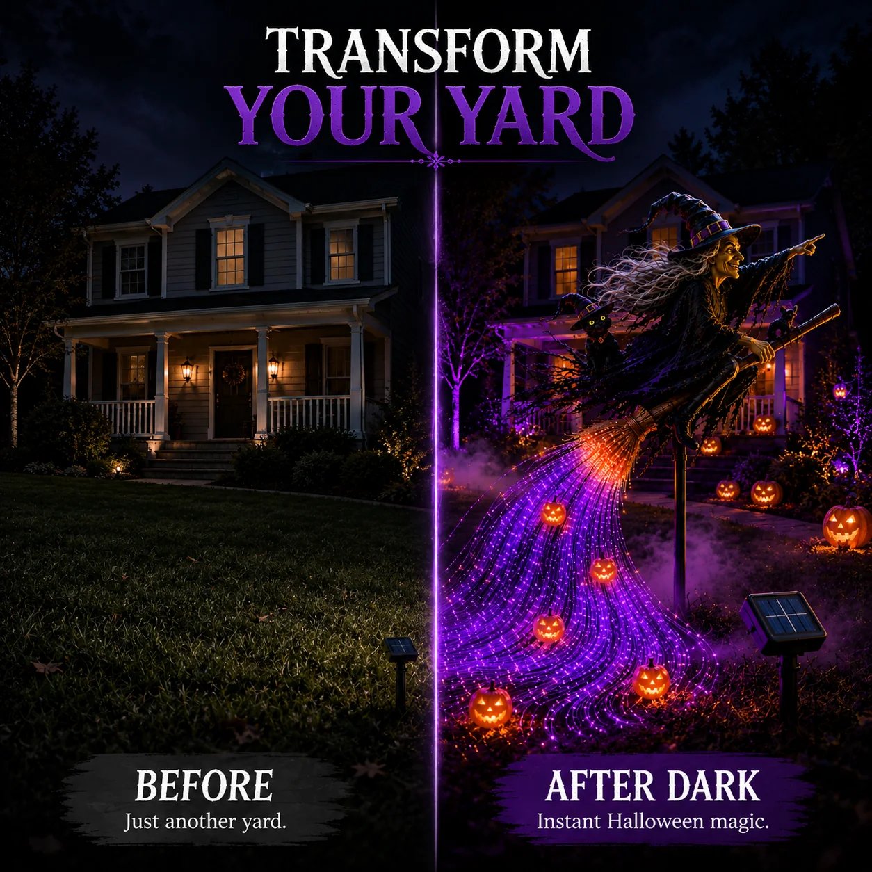 🎃Last Day 50% OFF - Witch’s Magic Trail™ ✨ Solar Fiber Optic Yard Light