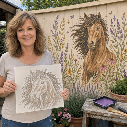 🔥 LAST DAY 49% OFF – 🌿Reusable Animal Garden Wall Stencil Kit | Bring Plain Walls, Fences & Porches to Life with Charming Animal & Floral Murals 🐾🌸✨