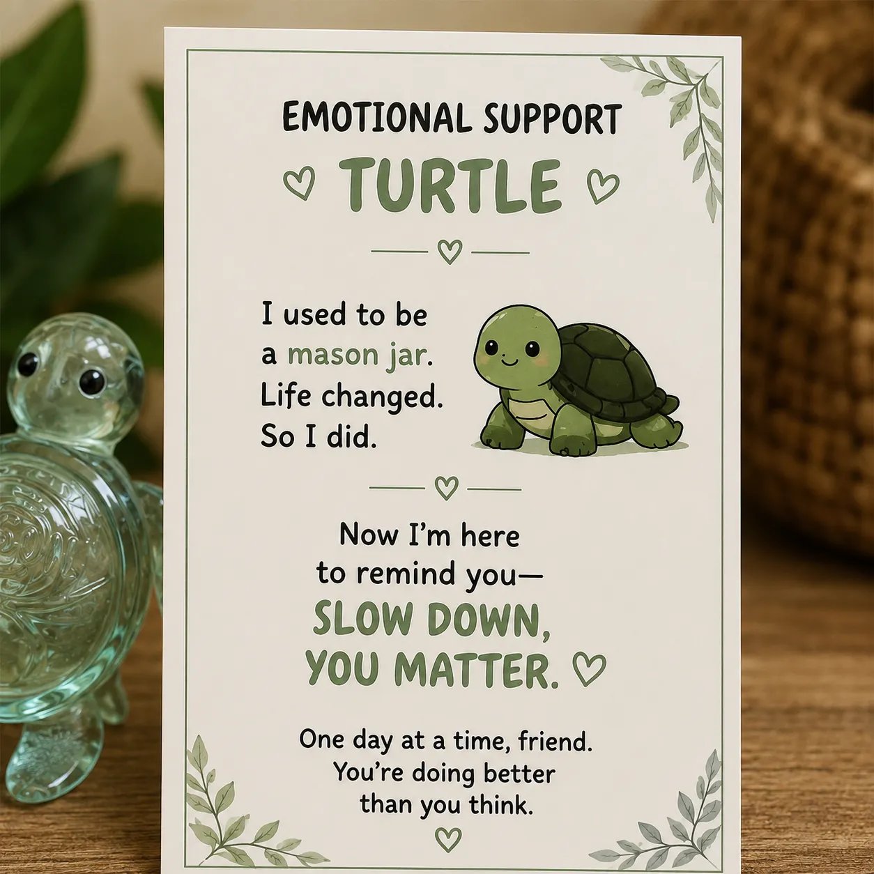 🐝🐢🌸 Emotional Support Glass Animal Gift Set – A Meaningful Little Reminder That You Matter 💕