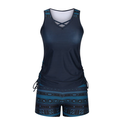 ⏰LAST DAY 60% OFF - Miraclesuit Women's 2-Piece Tummy Control Tankini Set with Built-In Bra – Flattering Boho Swimwear with Shorts🔥 Buy 2 Free Shipping