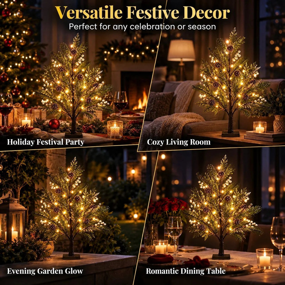 🎄💡 Elegant LED Tree Lamp – A Warm Natural Glow for Your Home🌿✨