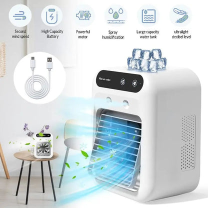 🔥Portable Air Conditioners, 3-In-1 Cooling Fan with 2-Speed Mist Fan,