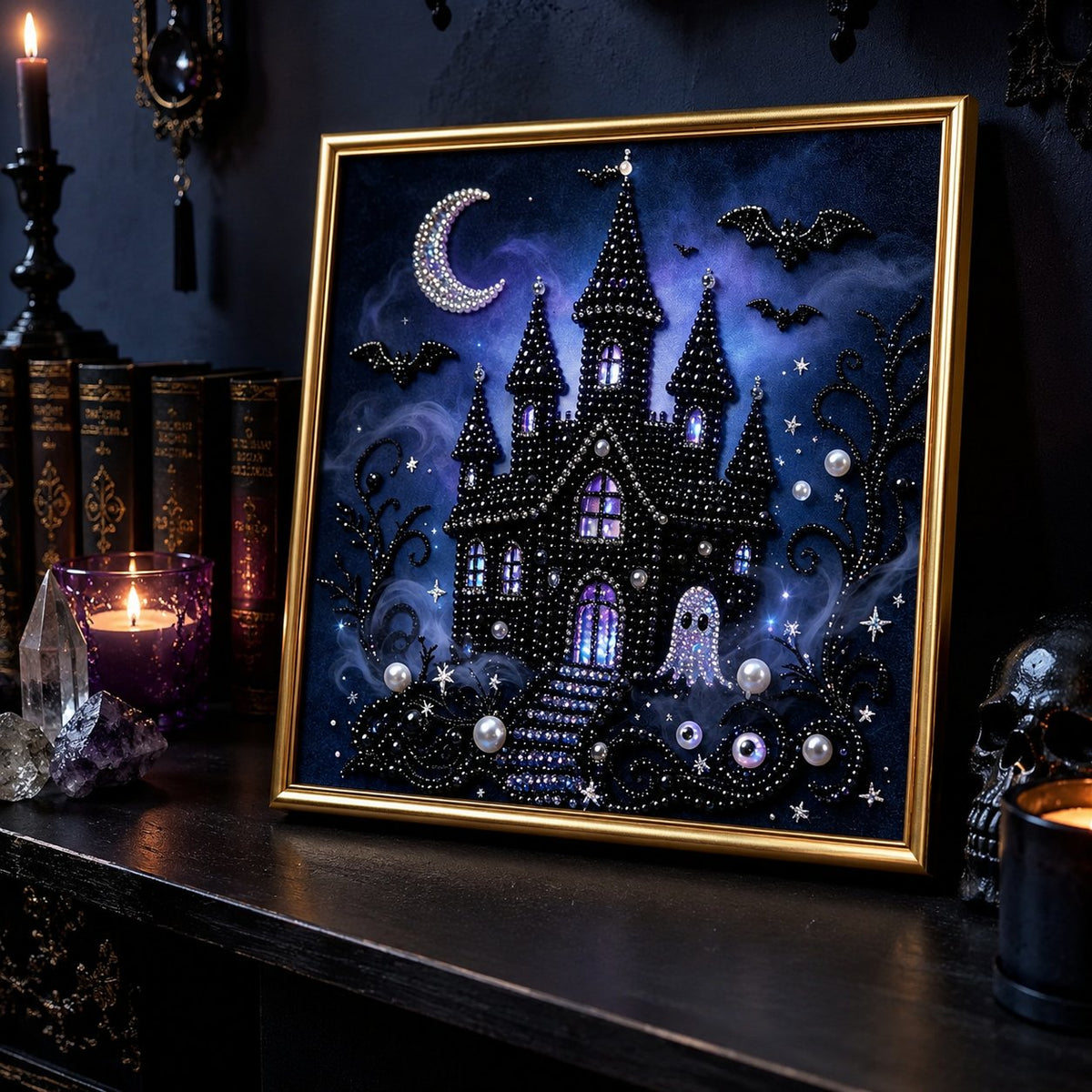 🔥 LAST DAY 49% OFF – 🖤 Premium 3D Pearl Dark Gothic Diamond Painting Art Kit