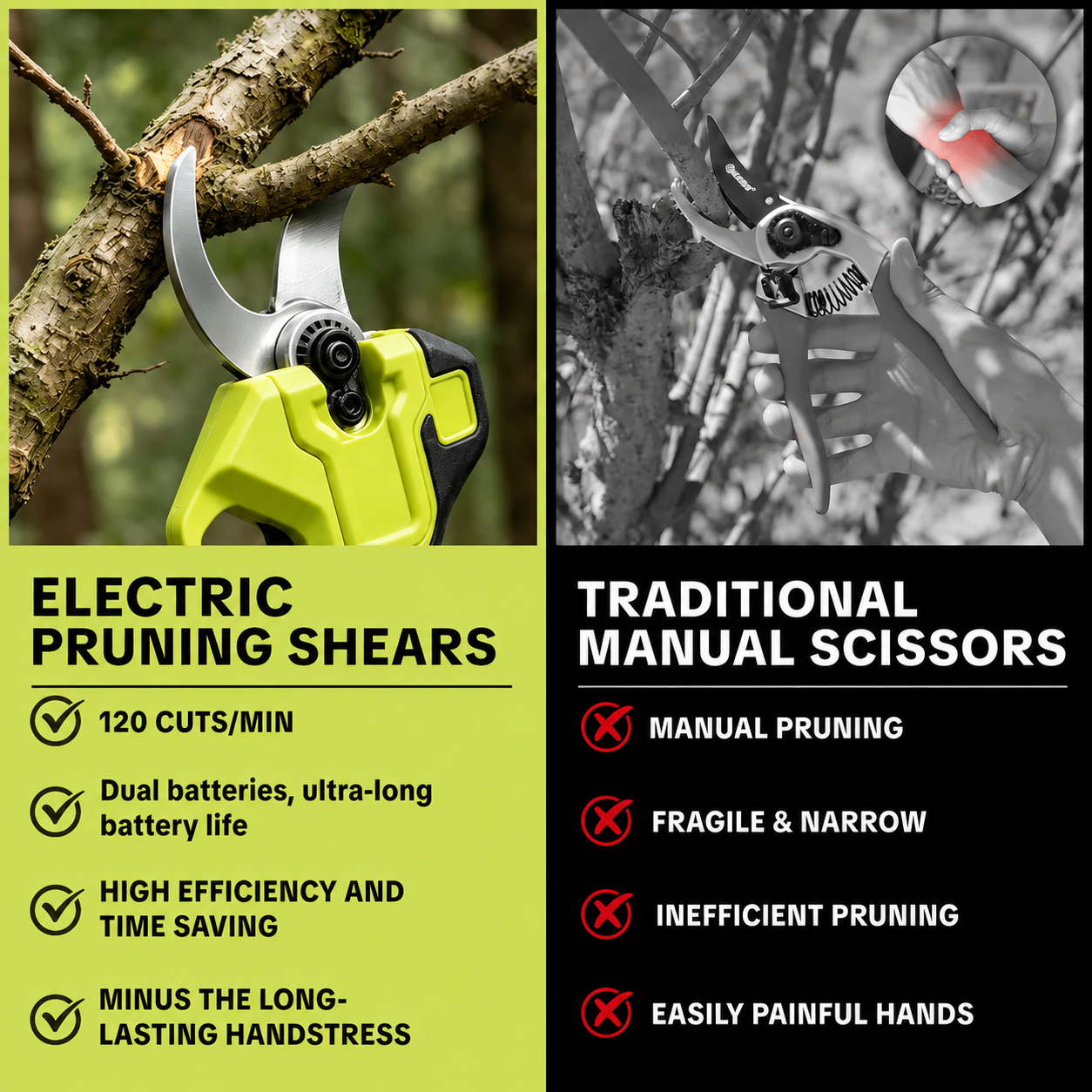 Cordless Electric Pruning Shears – 1.25" Cutting Capacity