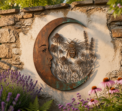 Crescent Moon Bee Wall Decor