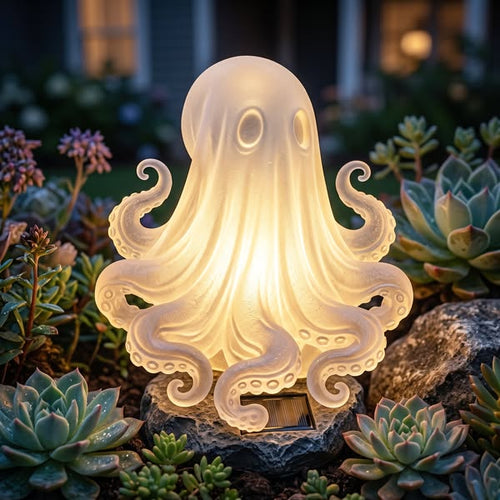 👻 Ghost Octopus Solar Garden Light