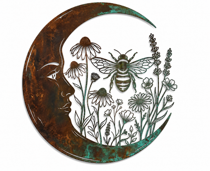 Crescent Moon Bee Wall Decor