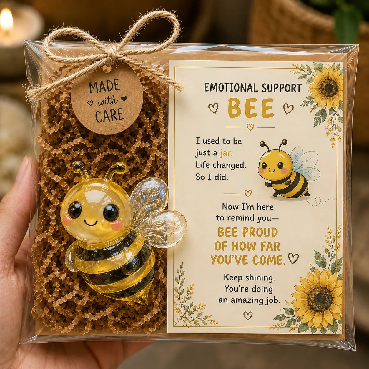 🐝🐢🌸 Emotional Support Glass Animal Gift Set – A Meaningful Little Reminder That You Matter 💕
