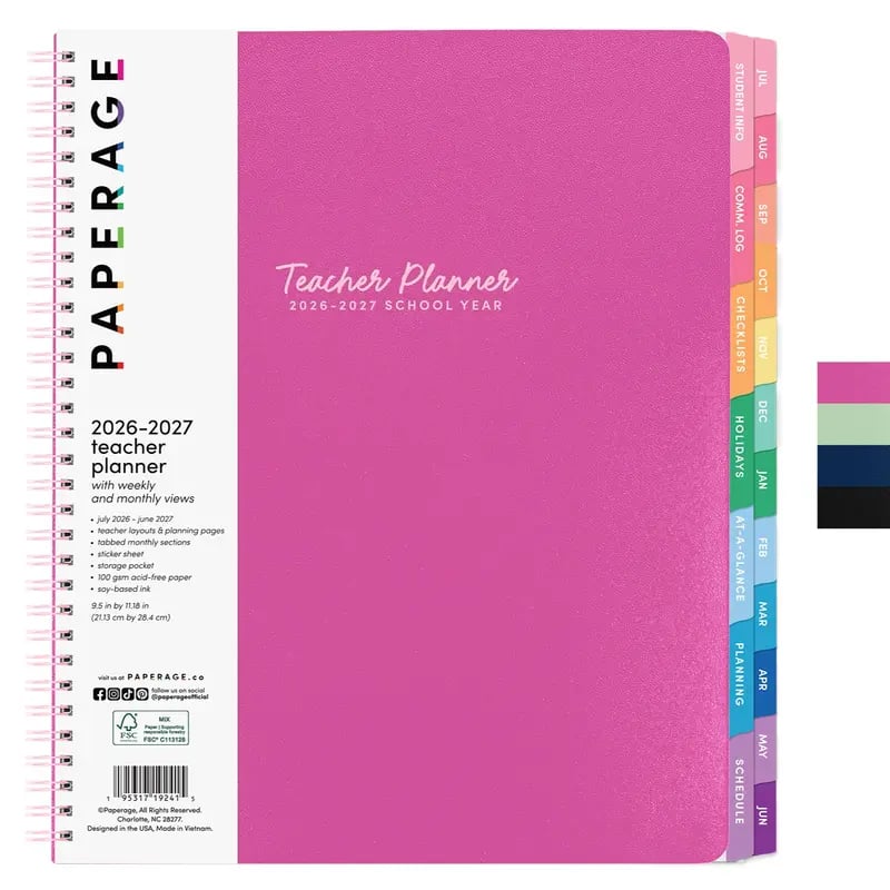 📕Your All-in-One 2026–2027 Teacher Planner ✨Weekly & Monthly Academic Planner & Calendar (from July 2026 to June 2027)