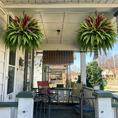 💥Summer Special🔥 48" Large UV-Resistant Artificial Fern & Red Dracaena Decorative Plants – Full, Lush & Fade-Resistant!