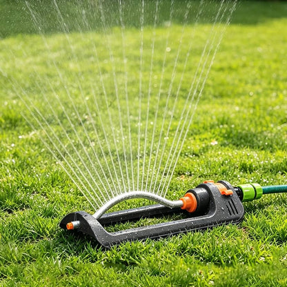 Large Coverage Oscillating Yard Sprinkler (Up to 32ft) - 19 Precision Nozzles with Built-In Unclogging Pin