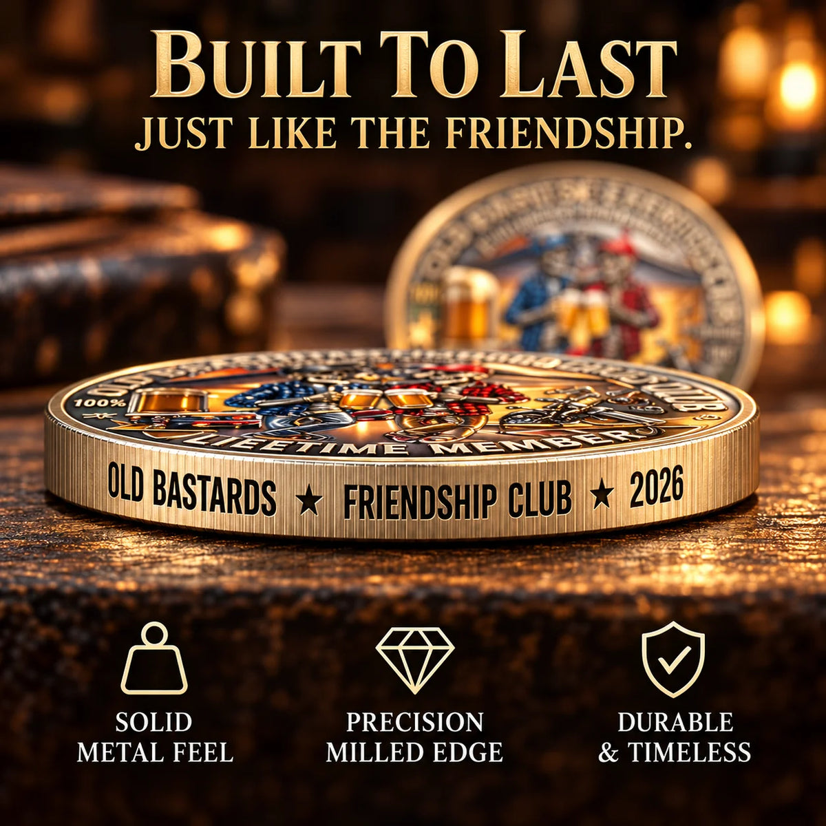 Old Bastards Friendship Club 2026 – Double-sided friendship sheet, a fun lifelong keepsake gift for best friends and old friends