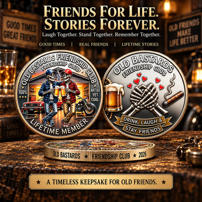 Old Bastards Friendship Club 2026 – Double-sided friendship sheet, a fun lifelong keepsake gift for best friends and old friends