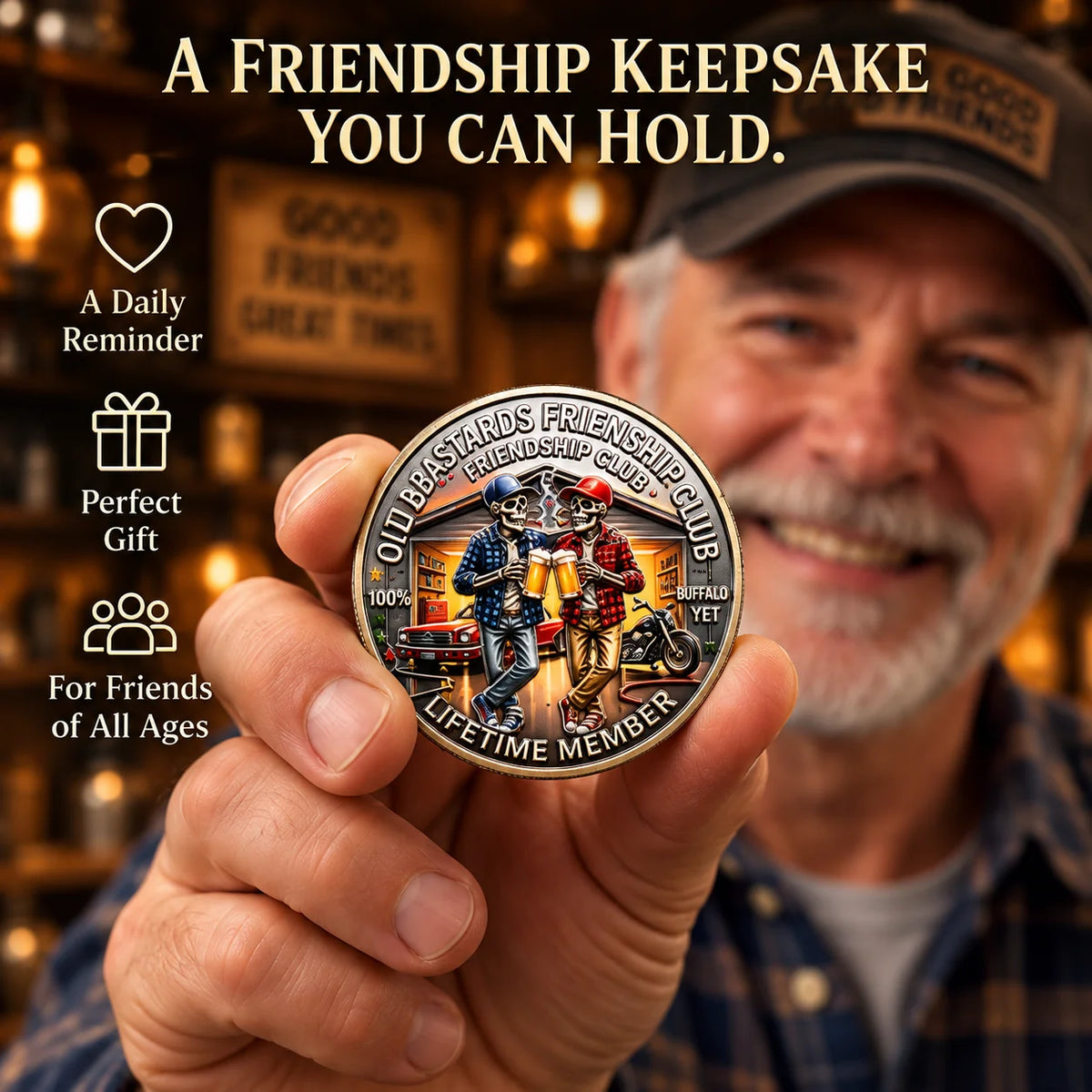 Old Bastards Friendship Club 2026 – Double-sided friendship sheet, a fun lifelong keepsake gift for best friends and old friends