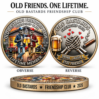 Old Bastards Friendship Club 2026 – Double-sided friendship sheet, a fun lifelong keepsake gift for best friends and old friends