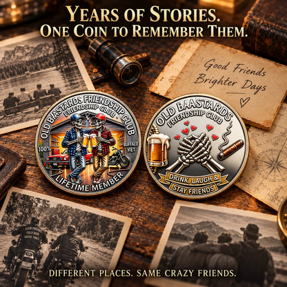 Old Bastards Friendship Club 2026 – Double-sided friendship sheet, a fun lifelong keepsake gift for best friends and old friends