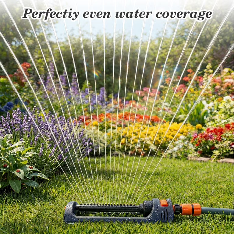 Large Coverage Oscillating Yard Sprinkler (Up to 32ft) - 19 Precision Nozzles with Built-In Unclogging Pin