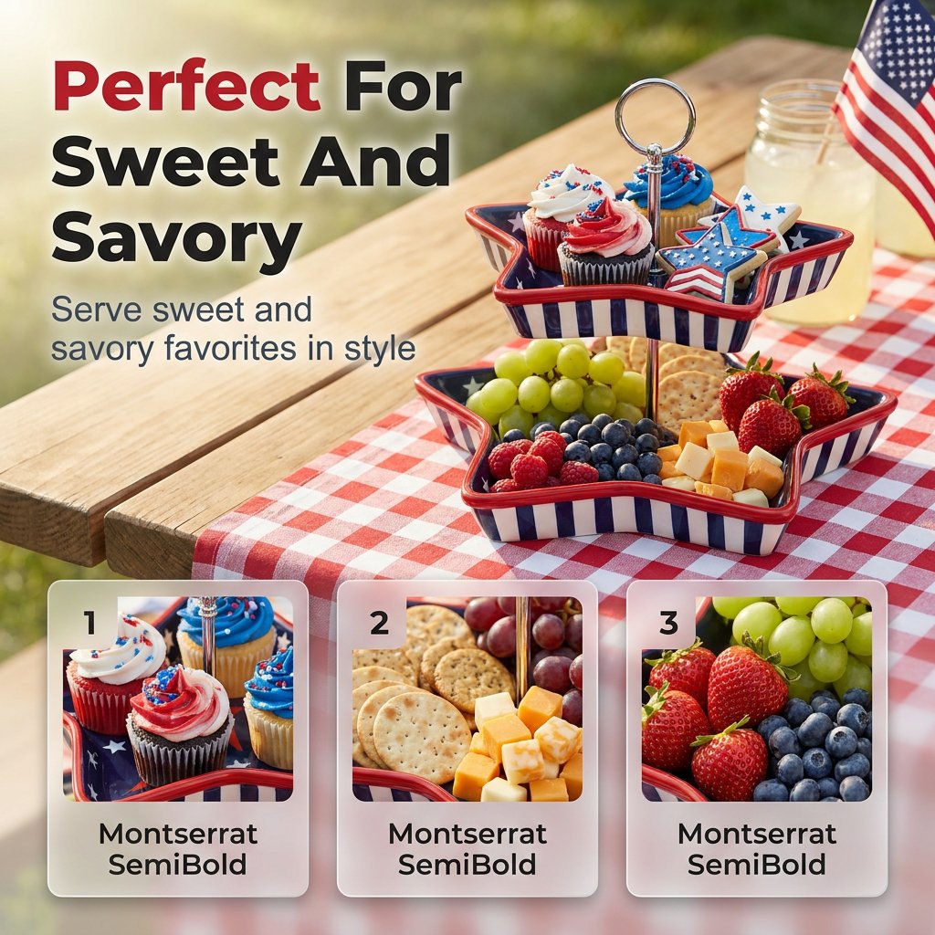 🏆 50K+ SOLD! Almost Gone🔥250th American Legacy Star Tray | Patriotic Two-Tier Serving Sculpture