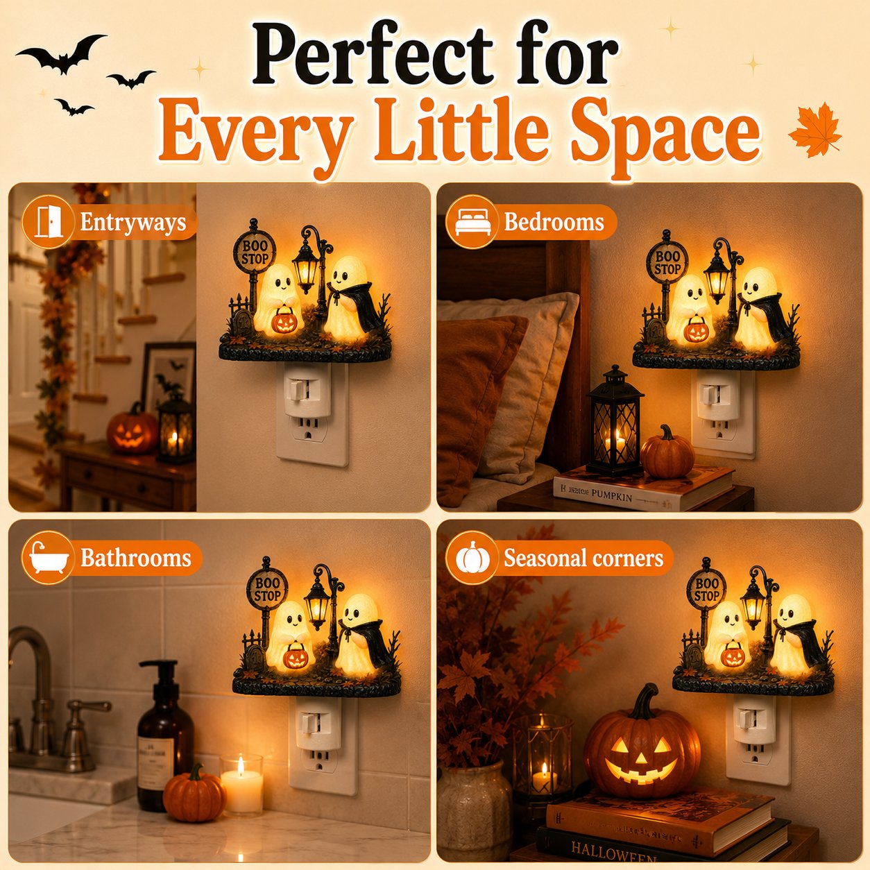 🔥Last Day 49% OFF - 👻🎃 Boo Stop Ghosts Plug-In Halloween Night Light