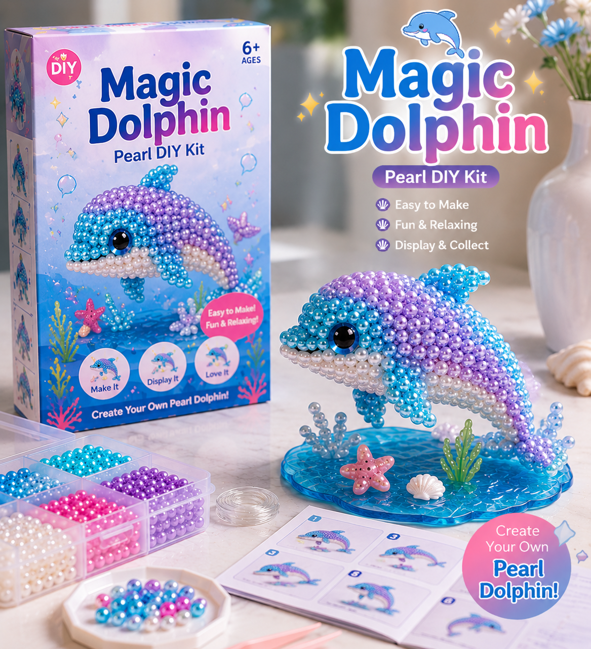 🔥Last Day BUY 3 GET 1 FREE🐚 12 Magical Ocean Friends DIY Kit – Create Your Own Adorable Sea Creatures!